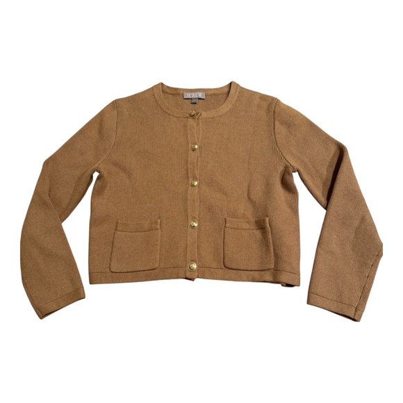 J Crew relaxed Emilie sweater lady jacket Heather Acorn Sz...